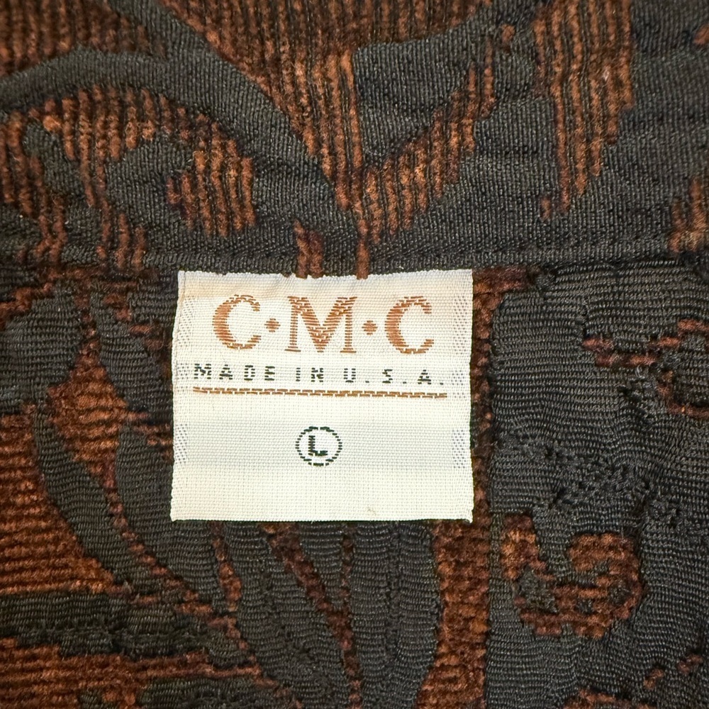 Vintage CMC Color Me Cotton Tapestry Jacquard Jacket Blazer Brown Black Large - Picture 10 of 12